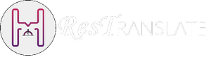 Logo restranslate horizontale xss png blanc
