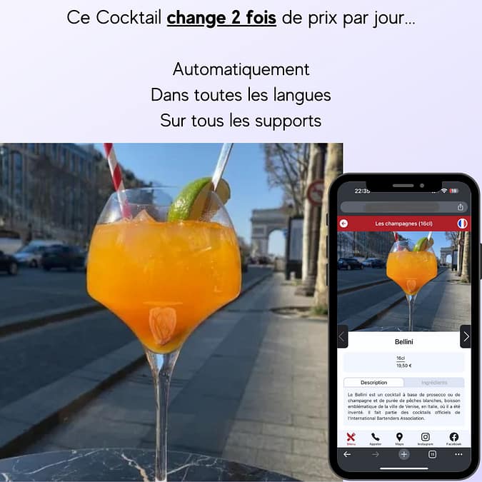 Menu prix dynamiques